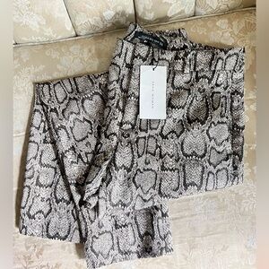 ZARA nwt ankle pants trousers snake print with pockets